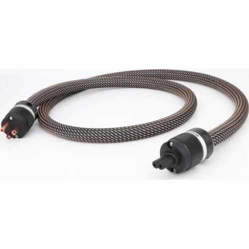 High Quality AC Power EMC Shield US AC Power Cord hi-end Silver Plated Power Cord Cable HIFI Pure Copper US Power Plug