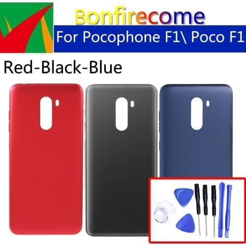 Battery Back Cover For Xiaomi Pocophone F1 Poco F1 Back Battery Door Rear Housing Cover Case Chassis Shell replacement