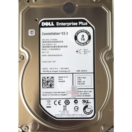 DELL ST3000NM0023 04CMD9 4CMD9 9ZM278-157 3T 3TB SAS EQ hdd
