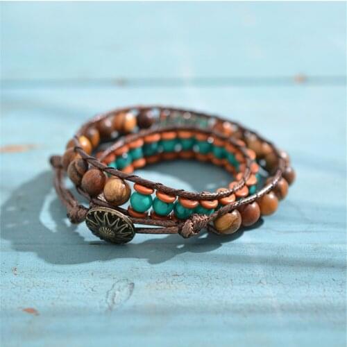 1PC Man Bracelet Instagram Niche Design DIY Handcraft Creative Turquoisess Hand String Mens Hand Jewelry Drop shipping