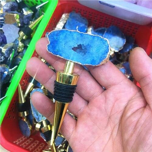 1pcs Natural amethyst cluster Shaped Red Wine Champagne Wine Bottle Stopper Valentines Wedding Gifts Reusable Stopper