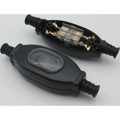 1 PCS Waterproof In Line Switch Cord Switch Round Wire Silver Contact Double Cut Switch Dust Switch 3A 250V