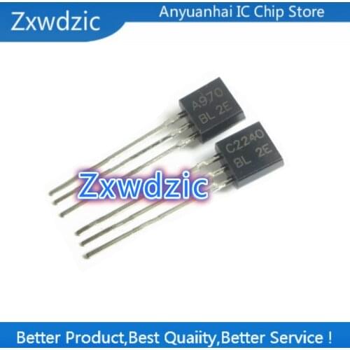 100pcs 2SA970 2SC2240 TO92 (50PCS* A970 +50PCS* C2240 ) TO-92 Bipolar Transistors - BJT NPN new and original