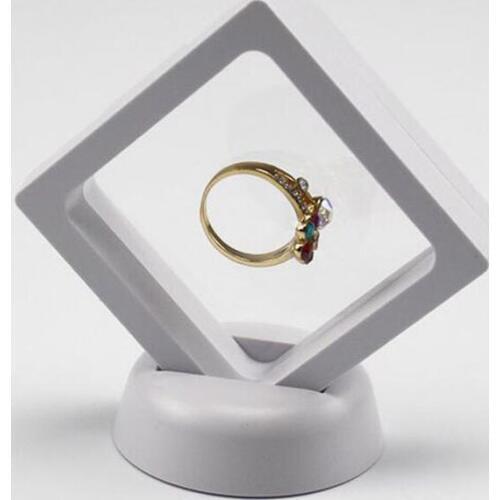 100PCS Black White Suspended Floating Display Case Jewellery Ring Coins Gems Artefacts Stand Holder Box Free Shipping ZA3361