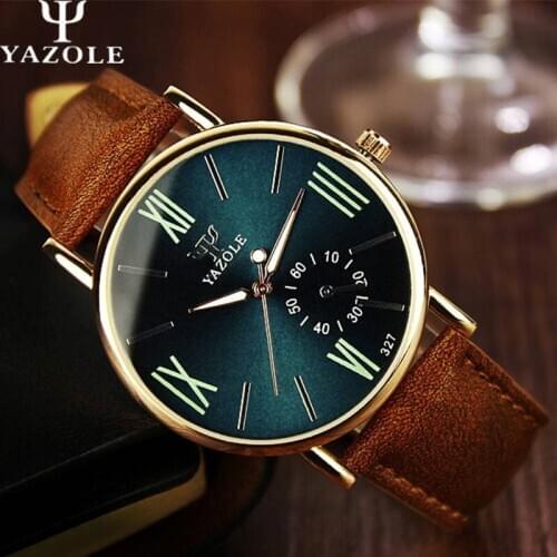 2018 Top Brand YAZOLE Ceasuri Men Watches Casual Sports Wristwatch Leather Analog Quartz Clock Erkek Kol Saati