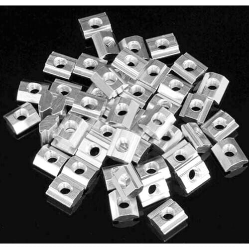 50pcs M5 T Sliding Nut Zin-Plated Carbon Steel T Sliding Nut for 2020 Aluminum Profile