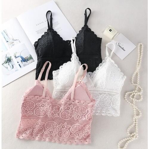 One Peice Padded Sexy Deep V Floral Lace Bras Bralette Intimates Thin Belt Lingerie Wirefree Seamless Underwear Bh