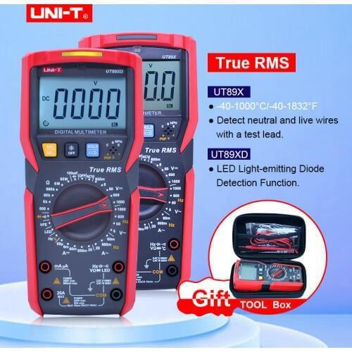 UNI-T UT89X/UT89XD with EVA BOX true RMS Digital multimeter 20A high current digital multimeter NCV/capacitor/temperature/LED