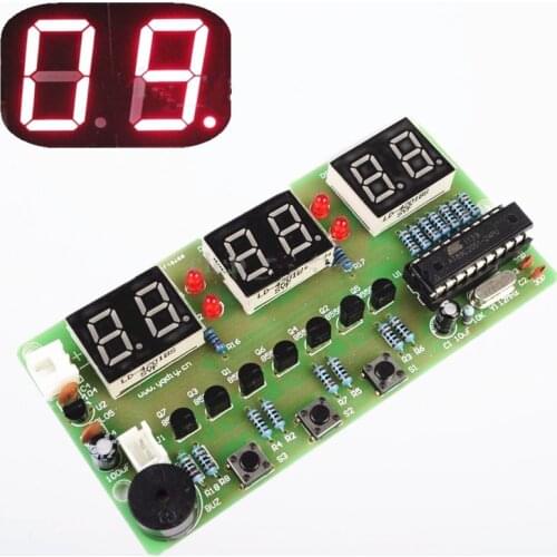 Digital Clock DIY Kit 6 Bits C51 AT89C2051 Chip Electronic Alarm Clock Kit FR-4 PCB with DIY Learing Kit for Arduino