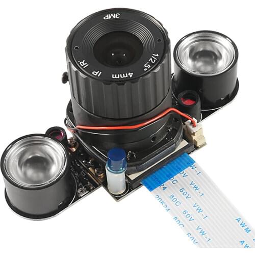 For Raspberry Pi 3 2 Camera Module IR-Cut Night Vision 3MP OV5647 72 Degree Focal Adjustabl Camera