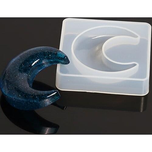 DIY Epoxy Resin Mould Liquid Silicone Mold Craft Moon Star Epoxy UV Resin Molds for Pendants Key Chain Decor Jewelry Making Tool