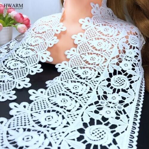HWARM 5yard 15cm african lace fabric 2020 arts craft sewing fabric white wedding water soluble embroidery milk silk lace ribbon