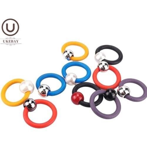 UKEBAY NEW Pearl Rings For Women Ring Finger Multicolor Rope Rubber Jewelry Handmade Pearl Jewellery Round Ring Elasticity Chain
