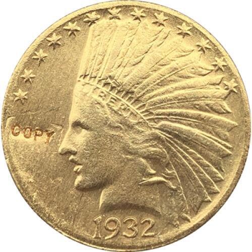 24- K gold plated 1932 Indian head $10 gold coin COPY
