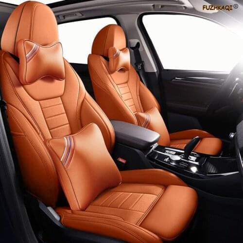 FUZHKAQI Custom Leather car seat covers For KIA Sportage Optima Cerato Forte Soul RIO K2 K3 K3S K4 K5 KX3 KX5 KX7 KX CROSS seat
