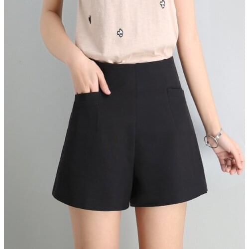 Summer Korean version of high waist chiffon wide leg shorts female summer students slim loose plus size casual A pants hot pants
