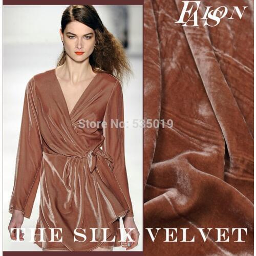 Tissus au metre Velvet silk clothes mulberry silk velvet fabric autumn and winter thickening sleepwear cloth silk velvet stoffa