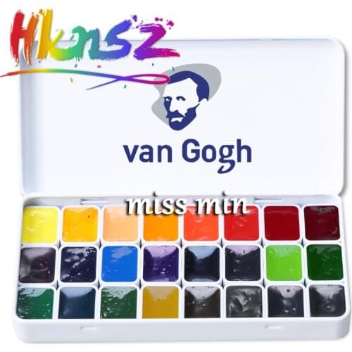 VAN GOGH Handmade 24/40/52 colors Watercolor Paint Set Mini Water Color For Painting