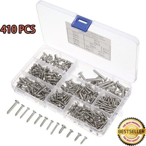 M3/M4/M5 Stainless Steel Pan Head Self Tapping Screws Kit For Wood Furniture