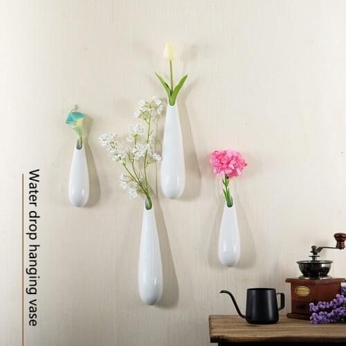 Wall Decorations Small Water Droplets Wall Hanging Vase Soft Decoration Restaurant Wall Ceramic Crafts Decorations