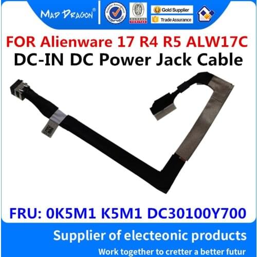 MAD DRAGON Brand laptop new DC-IN DC Power Jack Cable For Dell Alienware 17 R4 R5 ALW17C R4 R5 17.3" 0K5M1 00K5M1 DC30100Y700