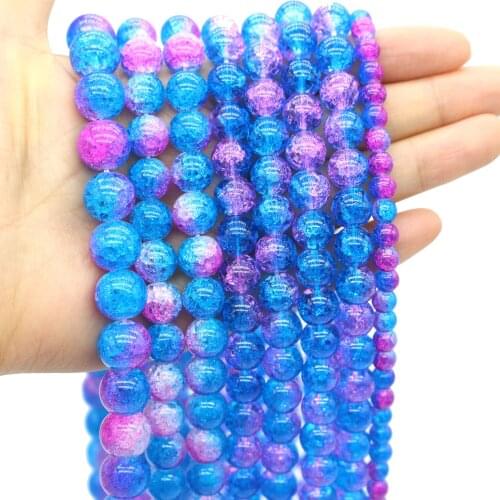 Oameusa Rose Blue Popcorn Crystal Glass Beads Agates Beads Loose Beads For Jewelry Making Spacer Beads Accessories Diy Make