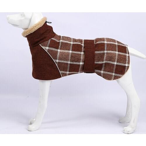 Dog Clothes Winter Thick Warm Dog Jacket for Small Large Dogs Reflective Windproof Pet Clothing Checked Strom Snow Dog Coat 3XL
