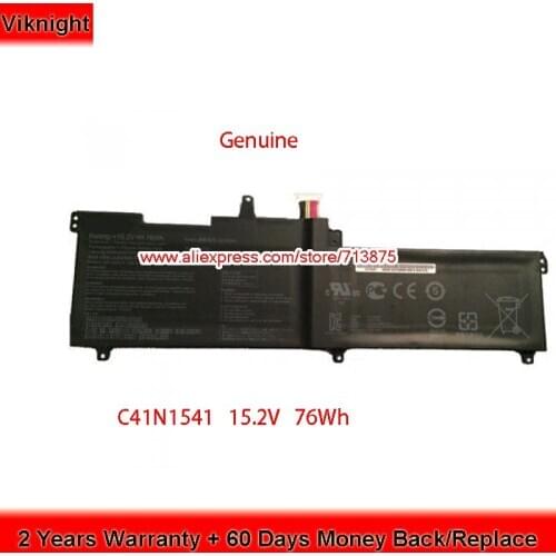 Genuine 15.2V 76Wh C41N1541 Battery for Asus Rog GL702V GL702VM GL702VS GL702ZC GL703G Series Laptop