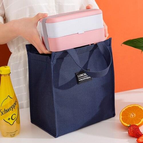 Portable Lunch Bag Thermal Insulated Lunch Box Organizer Bag Waterproof Food Storage Bag Office Worker Bento Box Pouch For Lunch