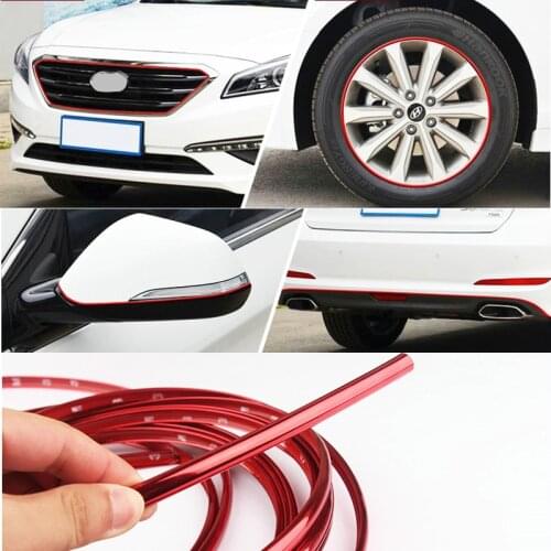 8M Car-styling Exterior Car Protection Roll Car Wheel Rim Sticker Chrome Wheel Decoration Auto Tire Rims Plated Strip Decoration