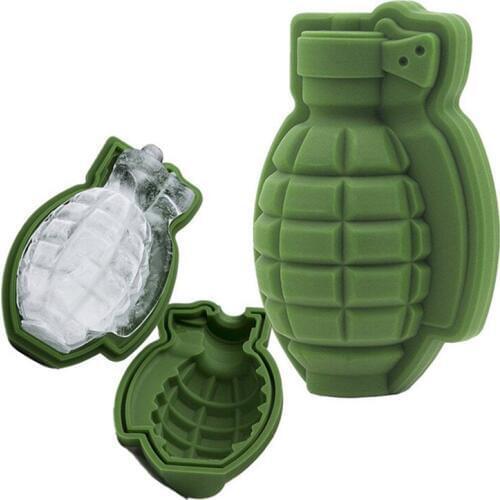 3D Grenade Shape Ice Cube Mold Ice Cream Maker Party Bar Drinks Silicone Trays Molds Kitchen Bar Tool