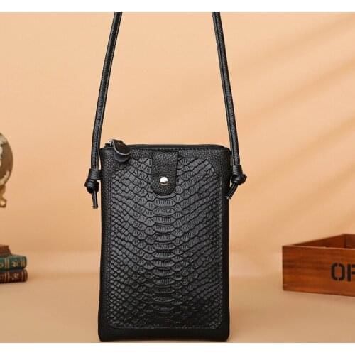 New Women Purses Crocodile Pattern Genuine Leather Shoulder Strap Bag Mobile Phone Big Card Holders Wallet Handbag Pockets 113
