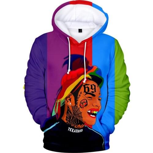 Aikooki New 6IX9INE Sweatshirts Hip Hop Hoodie Men/women Plus Size Casual Harajuku Hooded Long Sleeve Cool Hoodies Fashion Mens
