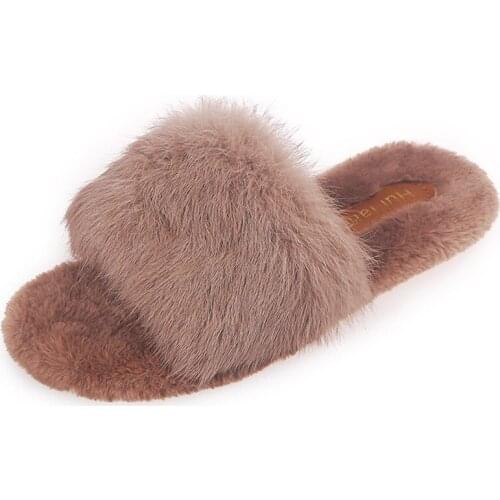 Slippers Women Shoes Scarpe Donna Furry Slides for Women Indoor Womens Mens Couples Warm Non-slip Floor Home Slippers