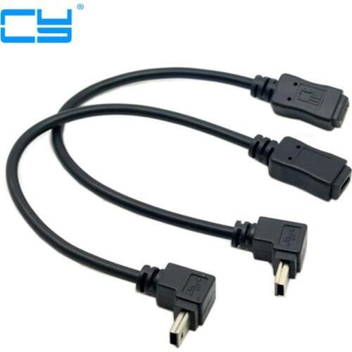 90 Degree Up & Down Direction Angled Mini USB 5 Pin Male to Female Extension Cable 0.2m 20cm MiniUSB adapter short Cable
