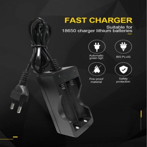 Battery Charger 18650 EU US Plug 2 Slots Smart Charging 18650 Battery Li-ion Rechargeable Battery Charger