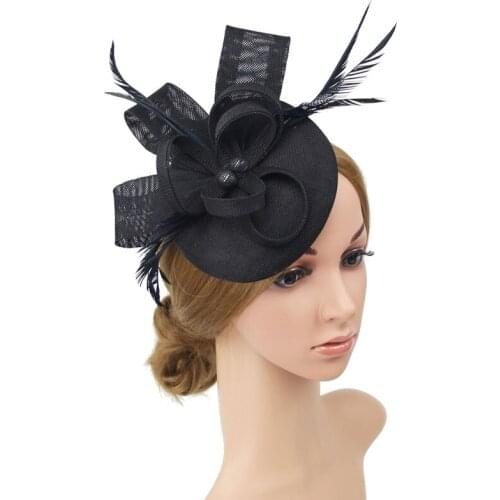 Women Fedoras Elegant Ladies Wedding Evening Party Mesh Headband Flower Print Hat Fashion Hot Sale Fascinator Caps