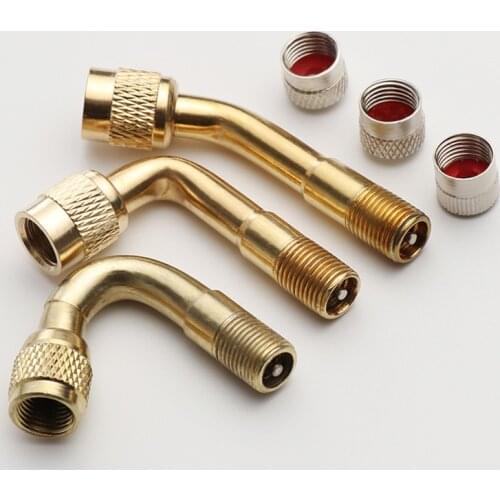 1Pcs 45/90/135 Degree Angle Brass Air Tyre Valve Stem with Extension Adapter for Car Truck Motorcycle Cycling Accessories