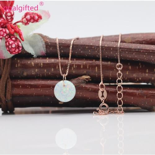 1pc/lot)Free Shipping Synthetic Opal round cabochon white opal Necklace jewelry 10mm Opal with rose gold loop Necklace for gift