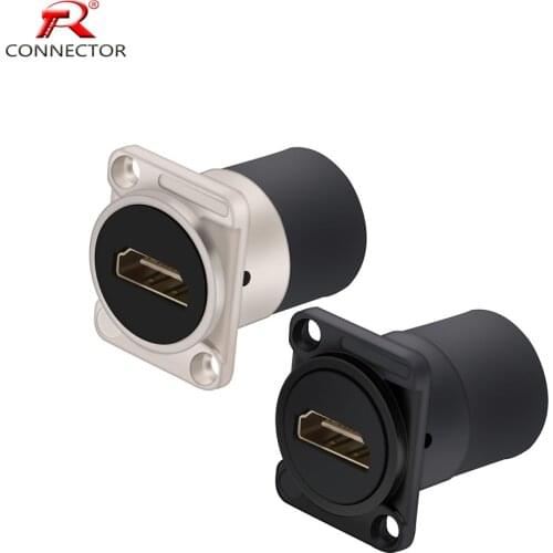 1Pc D-type Module Female Connector HDMI-Compatible Docking Bend Angle Soldering-free Panel Mount Converter