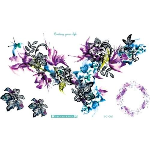 10 Pieces Colorful Waterproof Personality Stylish Sexy Chest Temporary Tattoo Stickers Sternum Stickers Tattoo Stickers