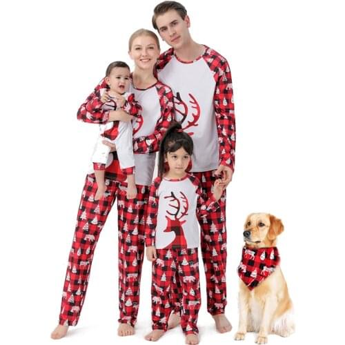 2021 Merry Christmas Father Son Family Matching Outfits Dog Clothes Scarf Mother Daughter Clothes Set Men Women Child Pajamas