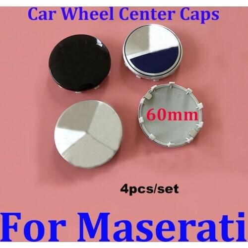 4PCS 60MM Car Wheel Center Cover Caps For Maserati Granturismo Levante Ghibli Gran Auto Accessory 6CM Wheel Hubcap abs