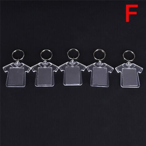 5PCs Rectangle Transparent Blank Acrylic Insert Photo Picture Frame Keyring Keychain