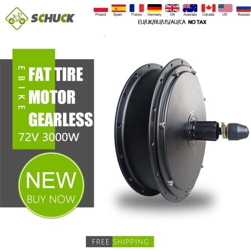 72V 3000W Snow Electric Bike Brushless Gearless Wheel Hub Motor Conversion Kit Ebike Rear Hub Motor Wheel Drive