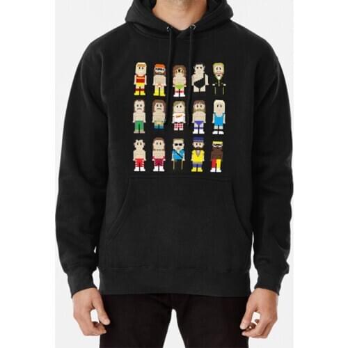 8 - Bit Wrestlers! Hoodie Wwf Wrestling 8 Bit Retro Pixel Art Al Creed