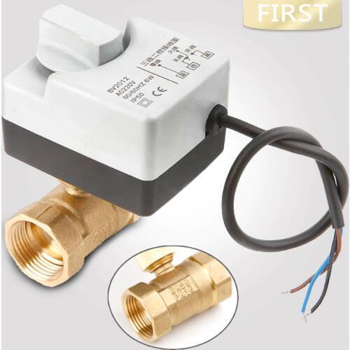 AC220V DN15 DN20 DN25 brass electric valve 2-way motorized ball valve three wires Electric Actuato with Manual switch