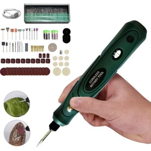 Cordless Grinder Electric Drill 3.6V Power Tools Grinder Heads 3-Speed Adjustable Engraving Pen Polishing Drilling Rotary Tool