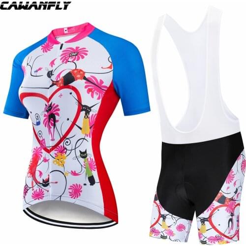 CAWANFLY Summer Women MTB Bike Clothing Pro Team Cycling Jersey Set Racing Sport Bicycle Clothing Uniforme Roupa Ciclismo