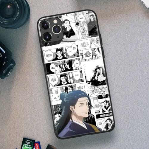 Suguru Geto Jujutsu Kaisen Anime Soft TPU Glass Phone Case for IPhone SE 6s 7 8 Plus X Xr Xs 11 12 Mini Pro Max Samsung